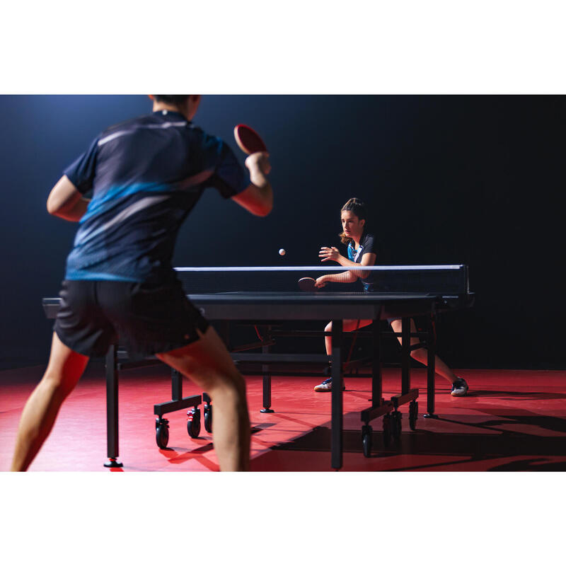 Indoor tafeltennistafel TTT 930 compact opvouwbaar ITTF zwart
