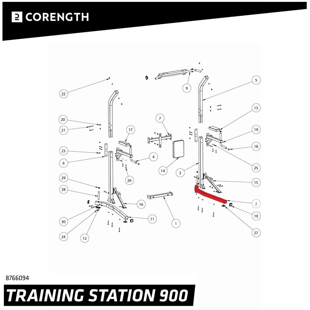 Fussteil rechts Trainingsstation - TS 900