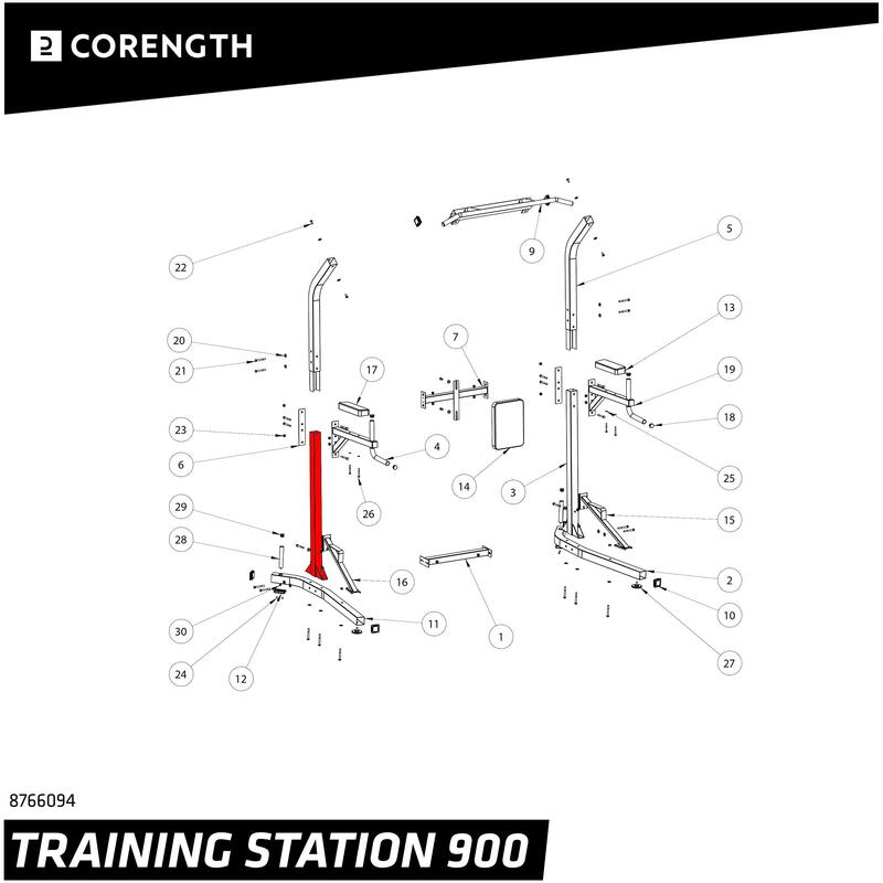 Untere Stütze links/rechts Trainingsstation - TS 900
