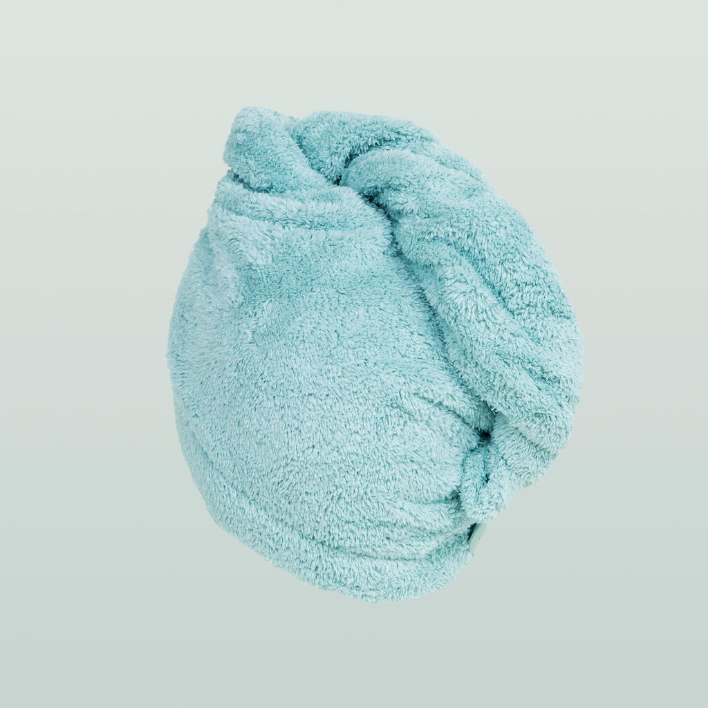 Serviette de bain microfibre douce pour cheveux bleu