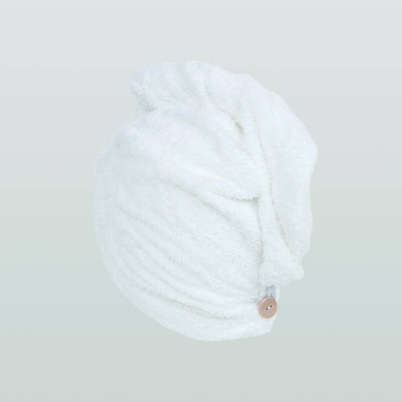 Toalla para cabello de microfibra suave Nabaiji blanco nieve - Decathlon