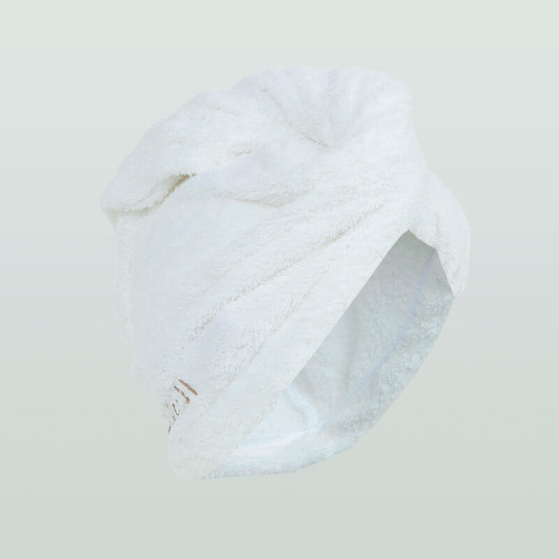 Zachte microvezel haarhanddoek voor zwemmen wit