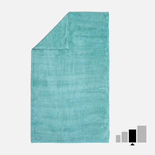 Serviette de bain microfibre double face bleu/vert taille L 80 x