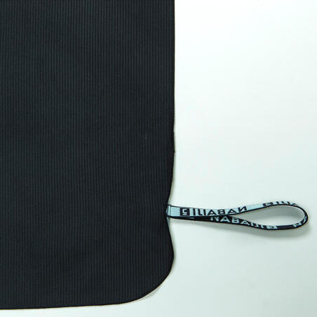 Рушник з мікрофібри розмір ХL 110 × 175 см чорний в сіру полоску
