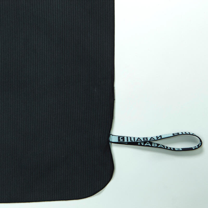 Microvezel handdoek voor zwemmen zwart/grijs maat XL 110 x 175 cm