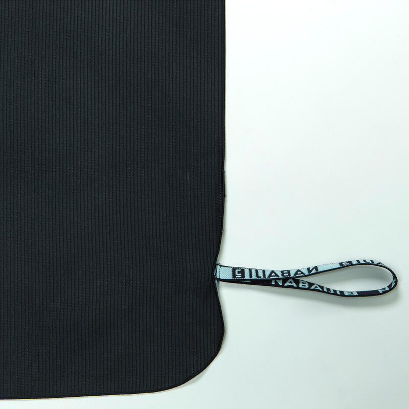 Mikrofaser-Handtuch gestreift Größe XL 110 × 175 cm - schwarz/grau