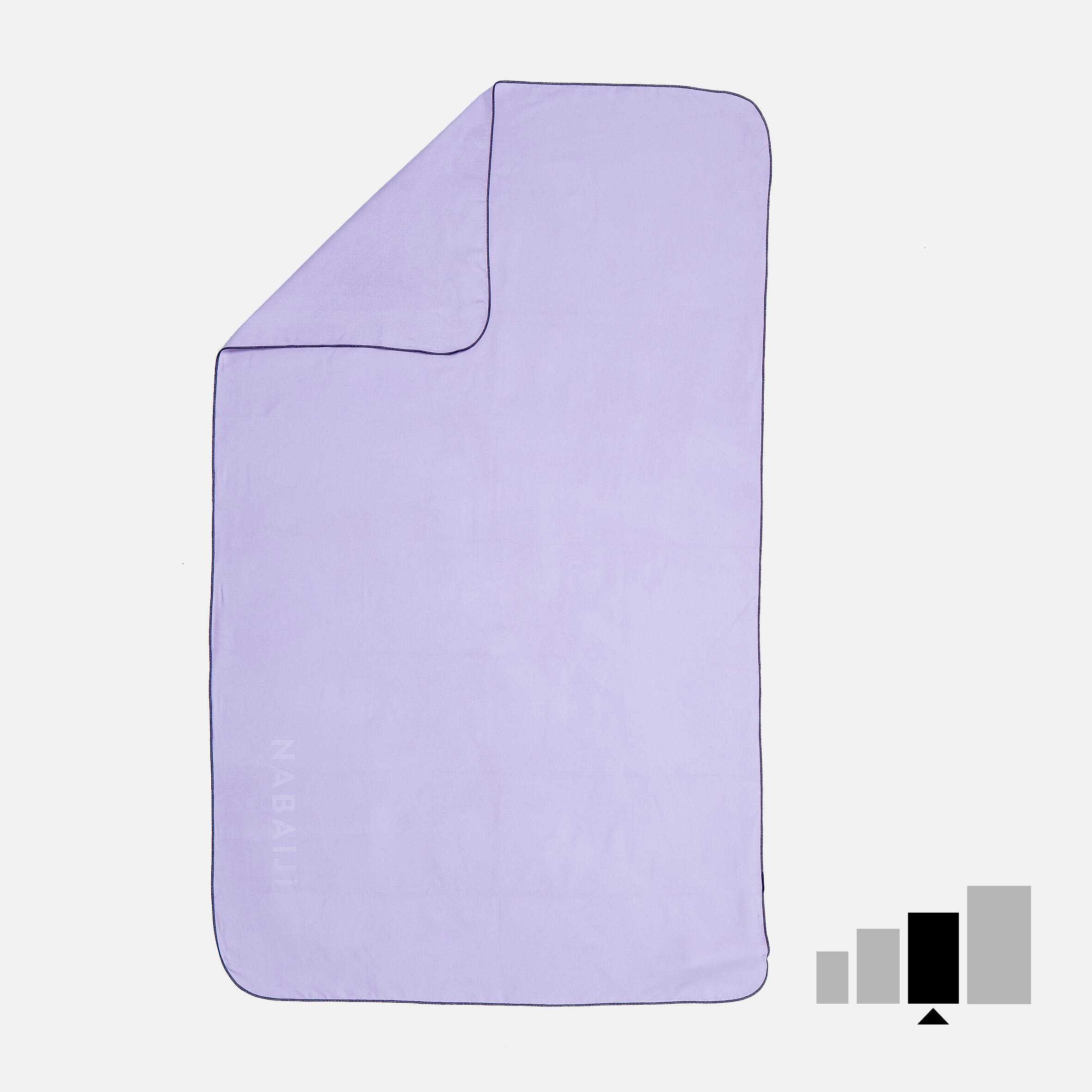 serviette de bain microfibre lila taille l 80 x 130 cm - nabaiji
