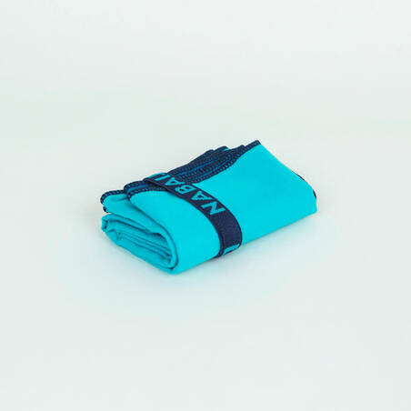 Handuk Renang Microfibre Ukuran S 39 x 55 cm dua-sisi biru/hijau