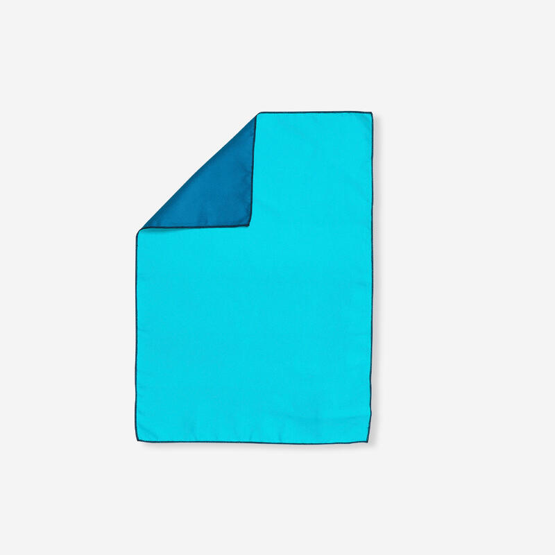 Toalla microfibra doble cara talla S 39 x 55 cm azul verde