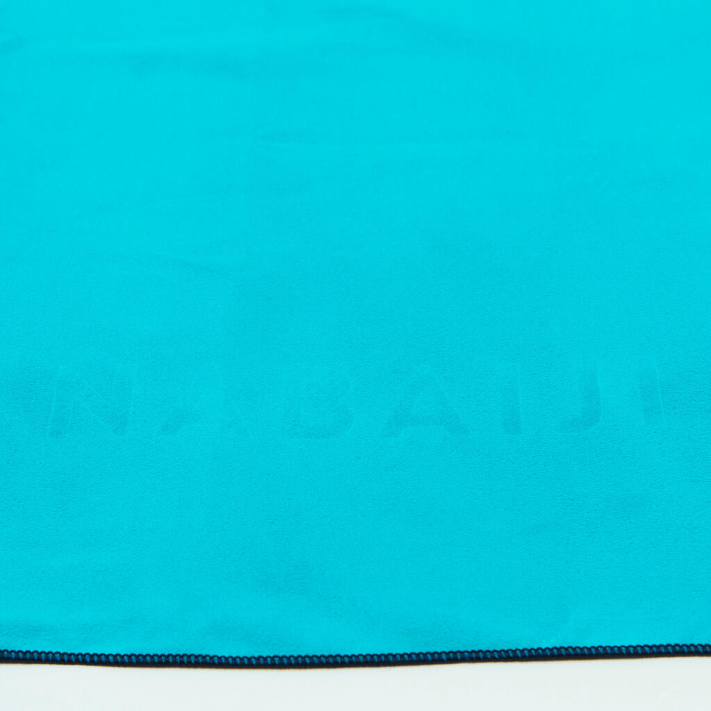 Serviette de bain microfibre double face vert/bleu taille M 60 x 80 cm