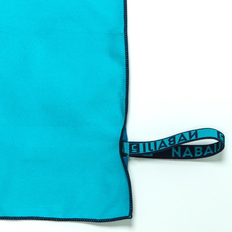 Toalha de natação microfibra azul/verde tamanho M 60 x 80 cm