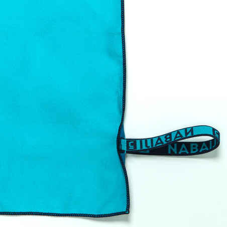 מגבת שחייה מיקרופייבר מידה M גודל 60X80 ס"מ דו צדדי כחול/ירוק