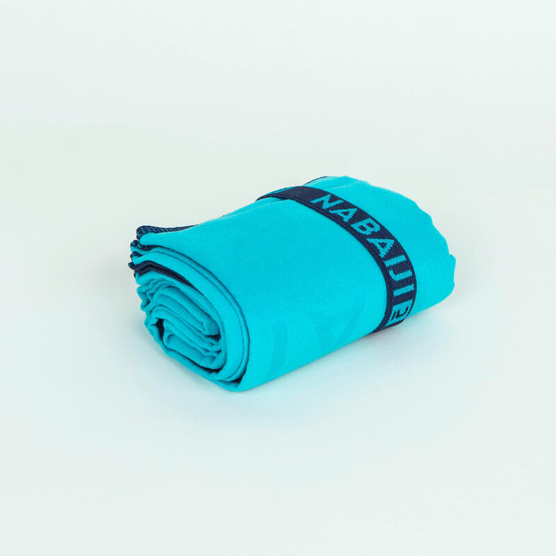Çift Taraflı Mikrofiber Havlu - M Boy - Mavi / Yeşil 60 X 80 cm