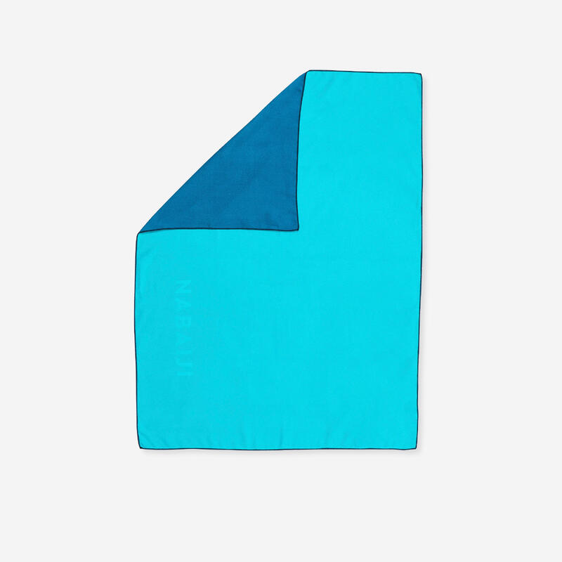 Toalla Verde Azul Microfibra Doble Cara Talla M 60 x 80 cm