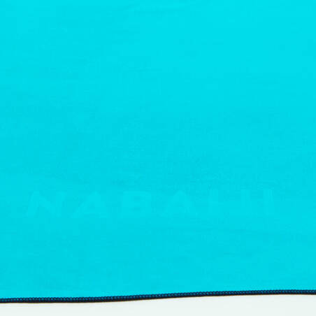 Handuk Renang Microfibre Ukuran L 80 x 130 cm dua sisi biru/hijau