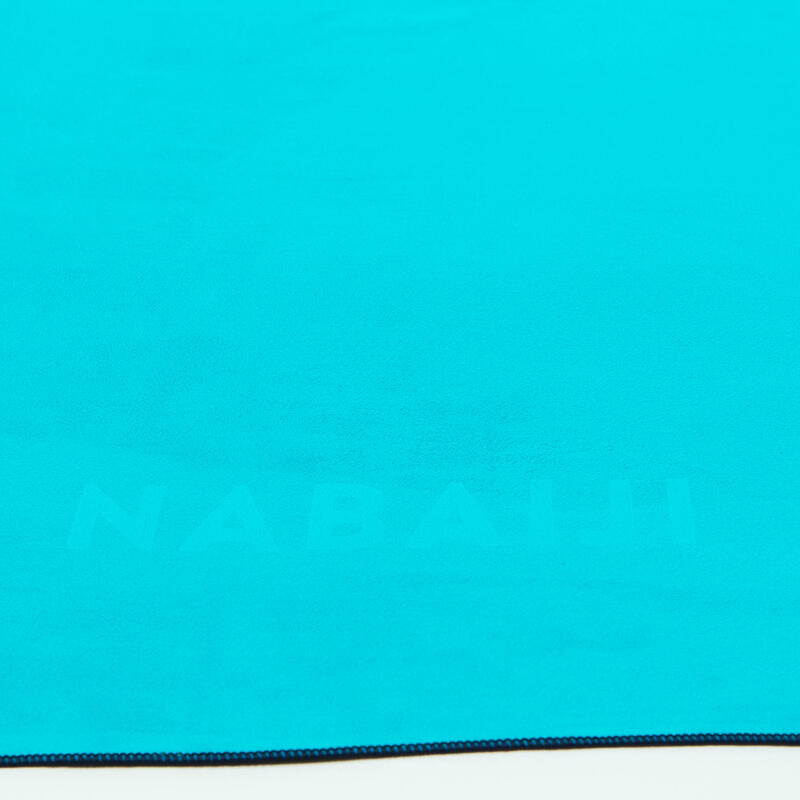 Çift Taraflı Mikrofiber Havlu - L Boy - Mavi/Yeşil - 130 × 80 cm