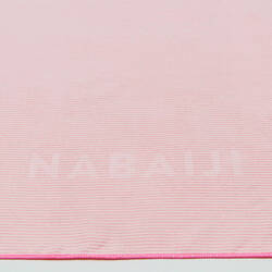 Microfibre Swimming Towel Size L 80 x 130 cm - Striped Light Pink