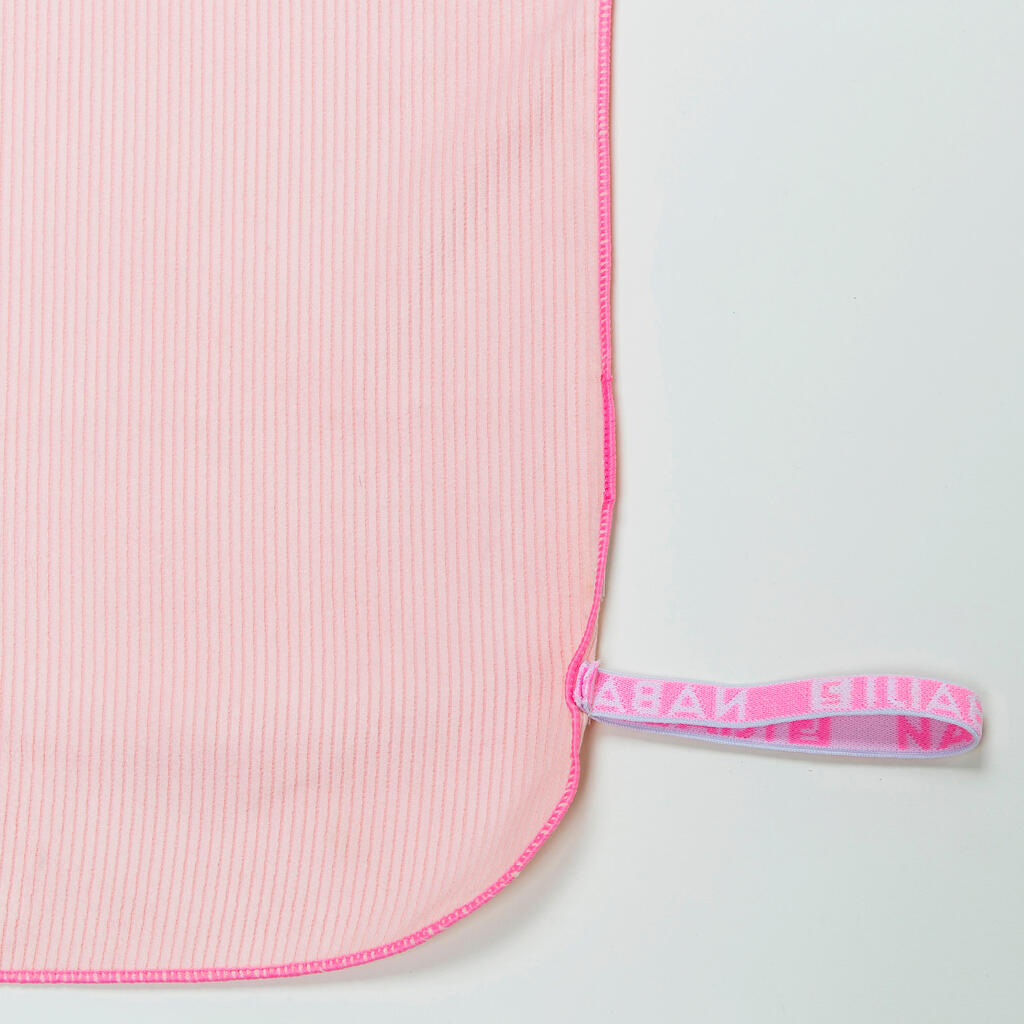 Microfibre striped l towel light green
