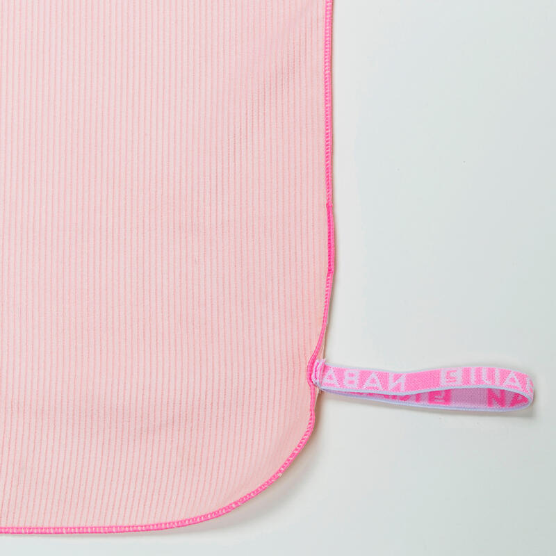 Microfibre striped towel size L 80 x 130 cm - Pink