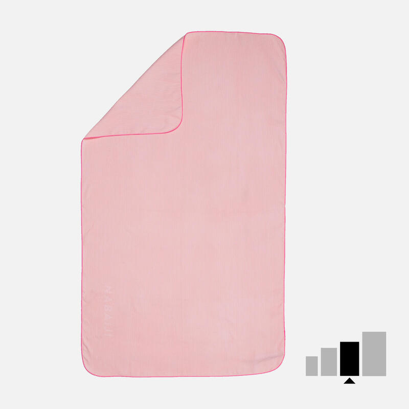 微纖維條紋毛巾L號80 x 130 cm－粉紅色
