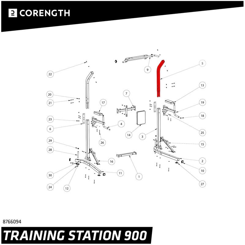 ESTAÇÃO DE TREINO TRAINING STATION 900 - BARRA SUPERIOR DIREITA