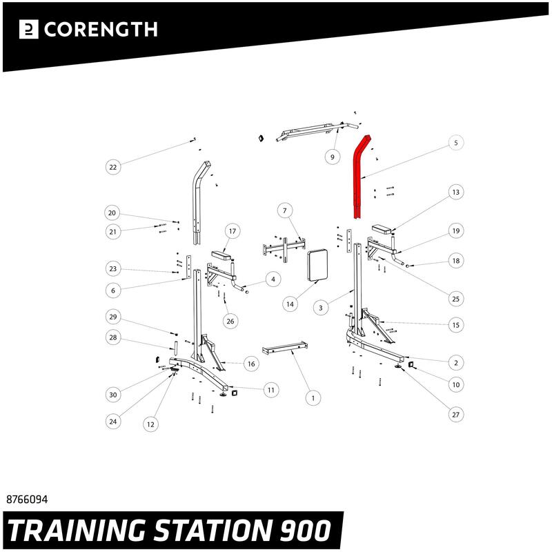 Stütze oben rechts Trainingsstation - TS 900