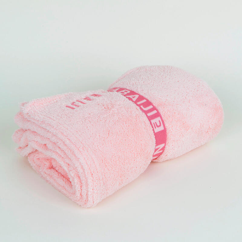 Serviette de bain microfibre ultra douce rose clair taille XL 110 x 175 cm