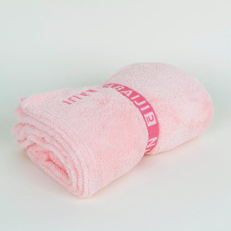 Ultrazachte microvezel handdoek voor zwemmen lichtroze maat XL 110 x 175 cm