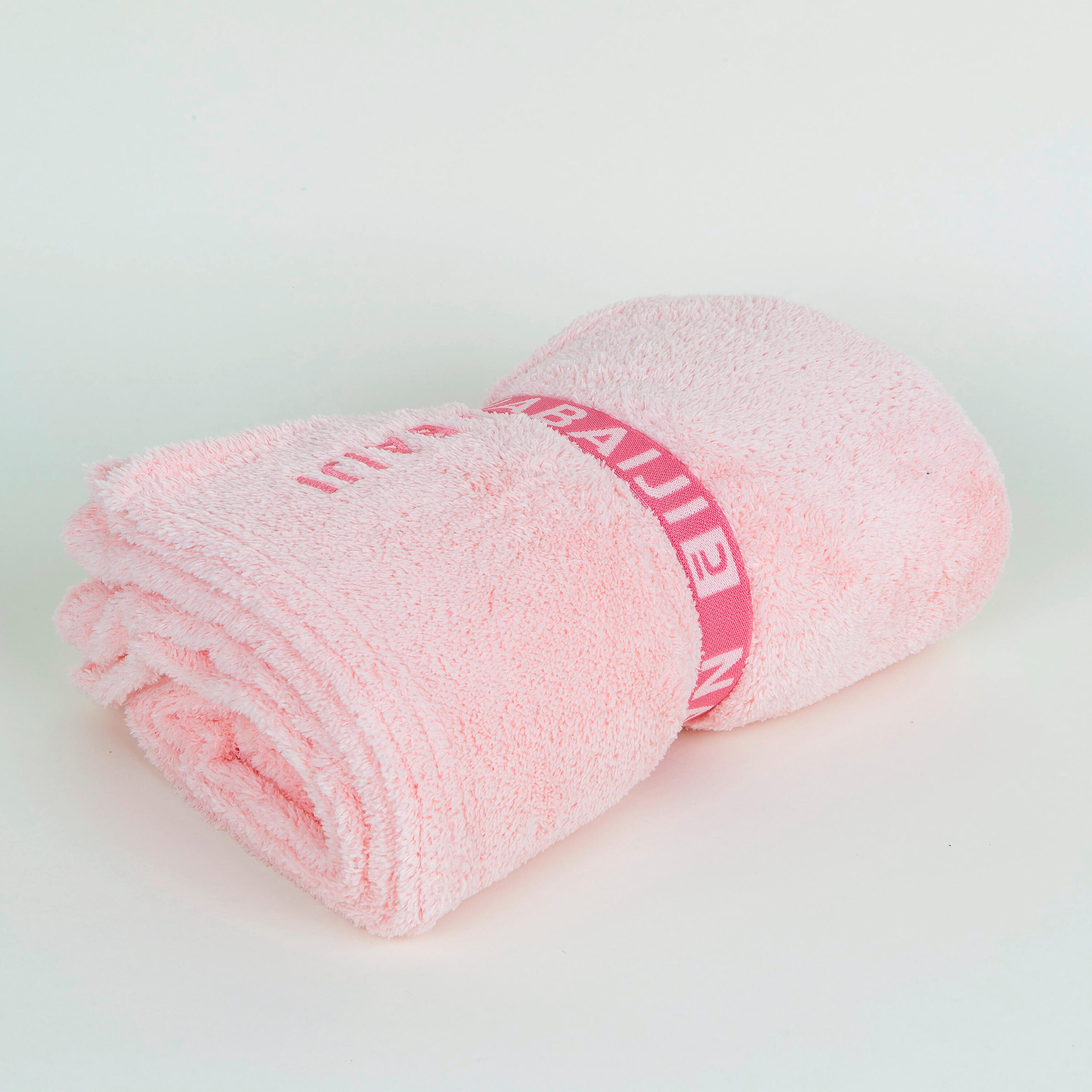Ultra soft Microfibre swimming towel size XL 110 x 175 cm light pink Decathlon