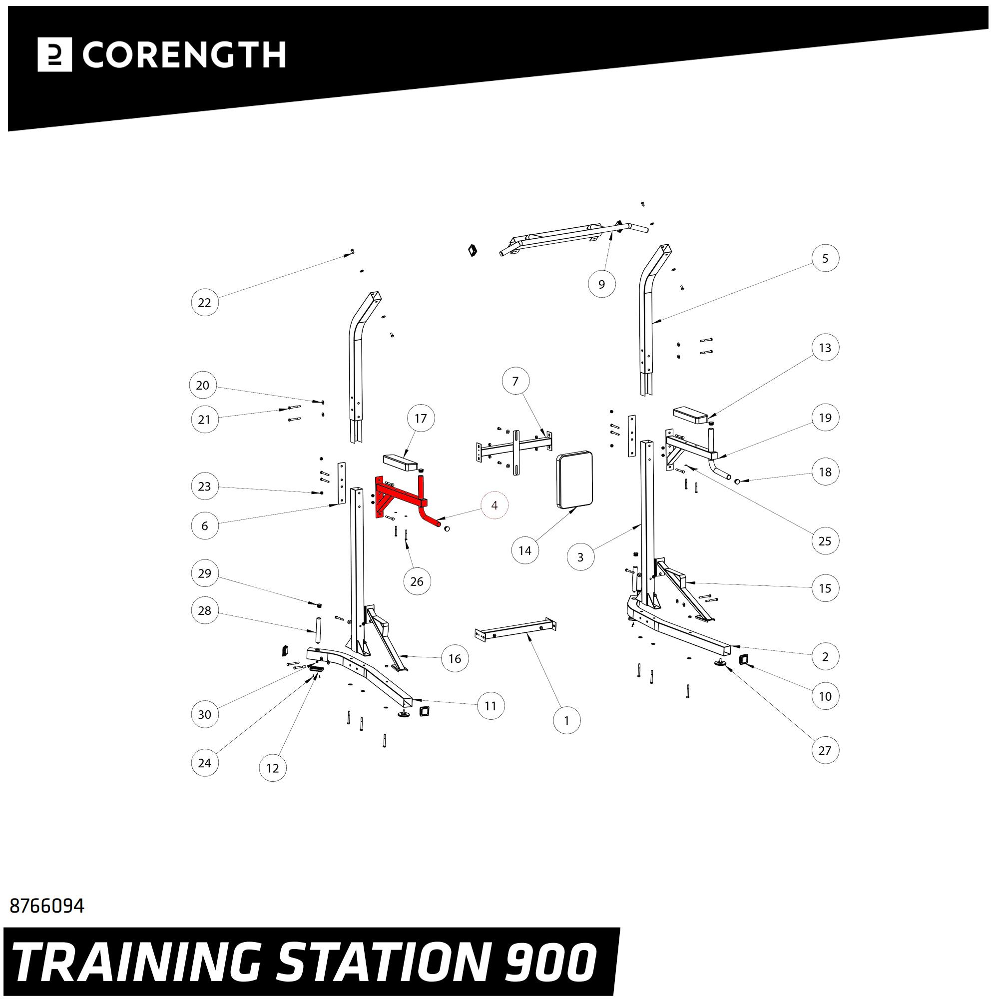 ROMAN CHAIR TRAINING STATION 900 - ARMS