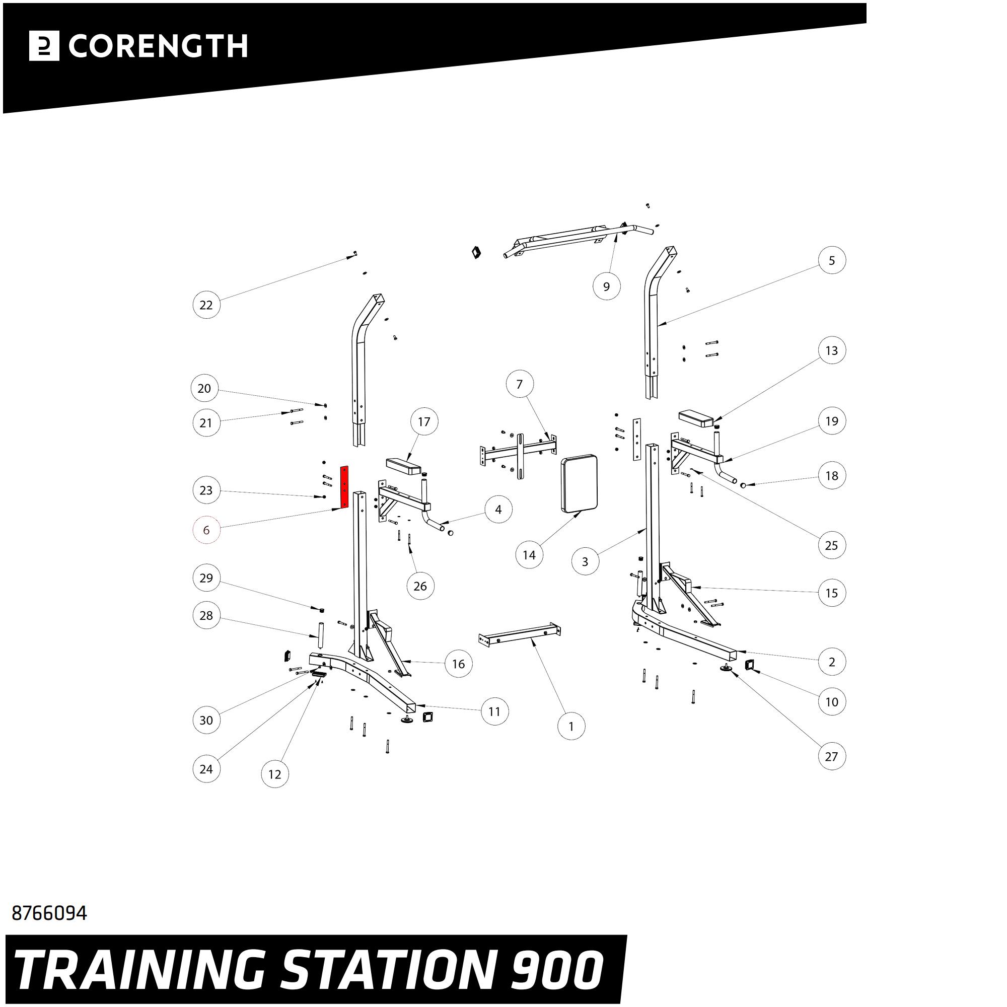 SEDIA ROMANA TRAINING STATION 900 - PLACCA RINFORZO BRACCIO 2/3