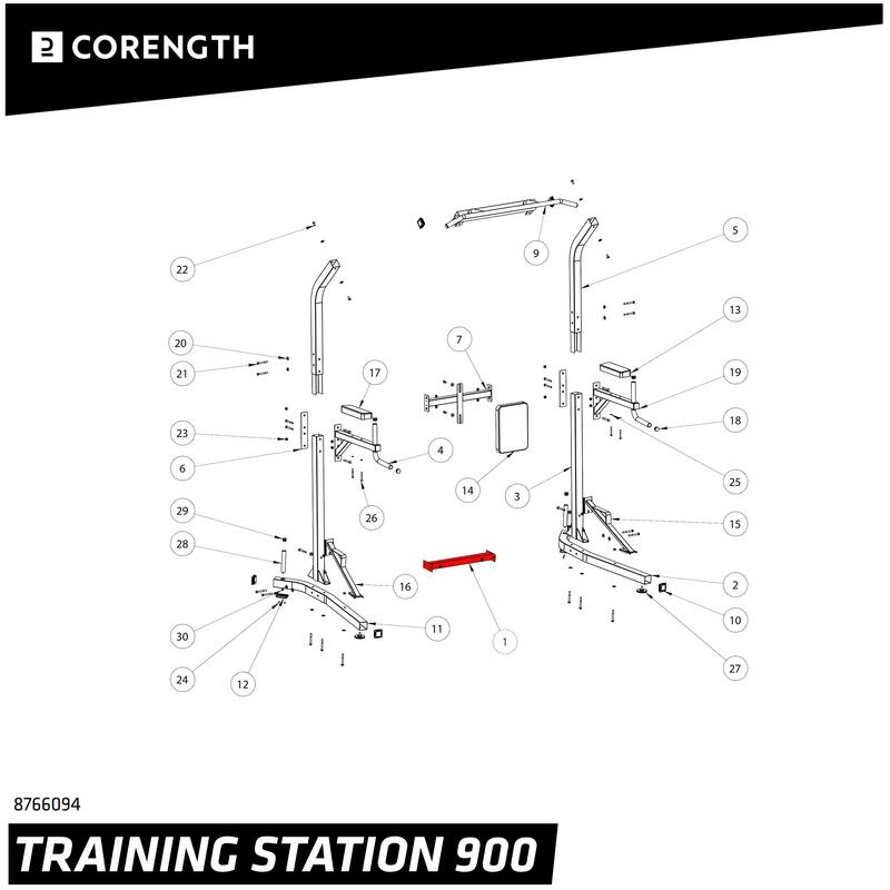 Cadeira Romana de Musculação Training Station 900 - Barra Inferior