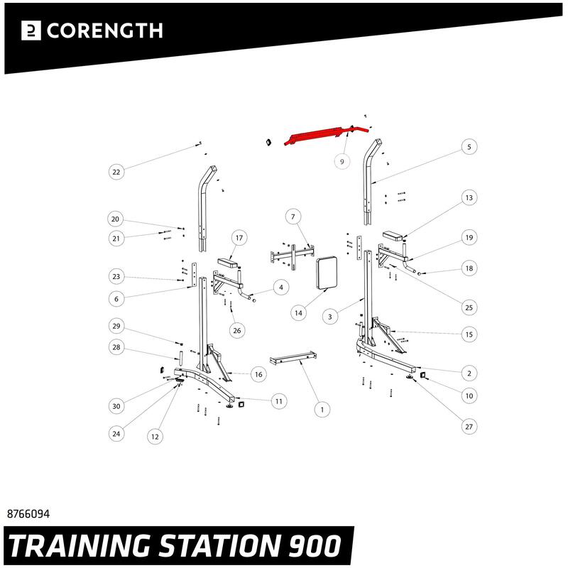 OPTREKSTANG VOOR POWER TOWER TRAINING STATION 900