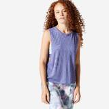 Women Gym and Dance Tank Top Loose Fit Polyester - Purple