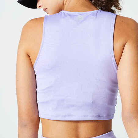 Women's Fitness Cropped Tank Top - Lavender Purple