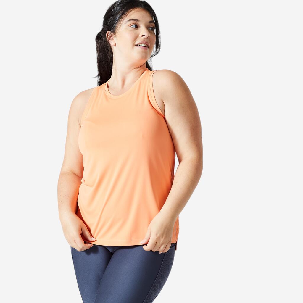 Débardeur droit fitness cardio Femme Orange