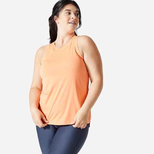 
      Débardeur droit fitness cardio Femme Orange
  