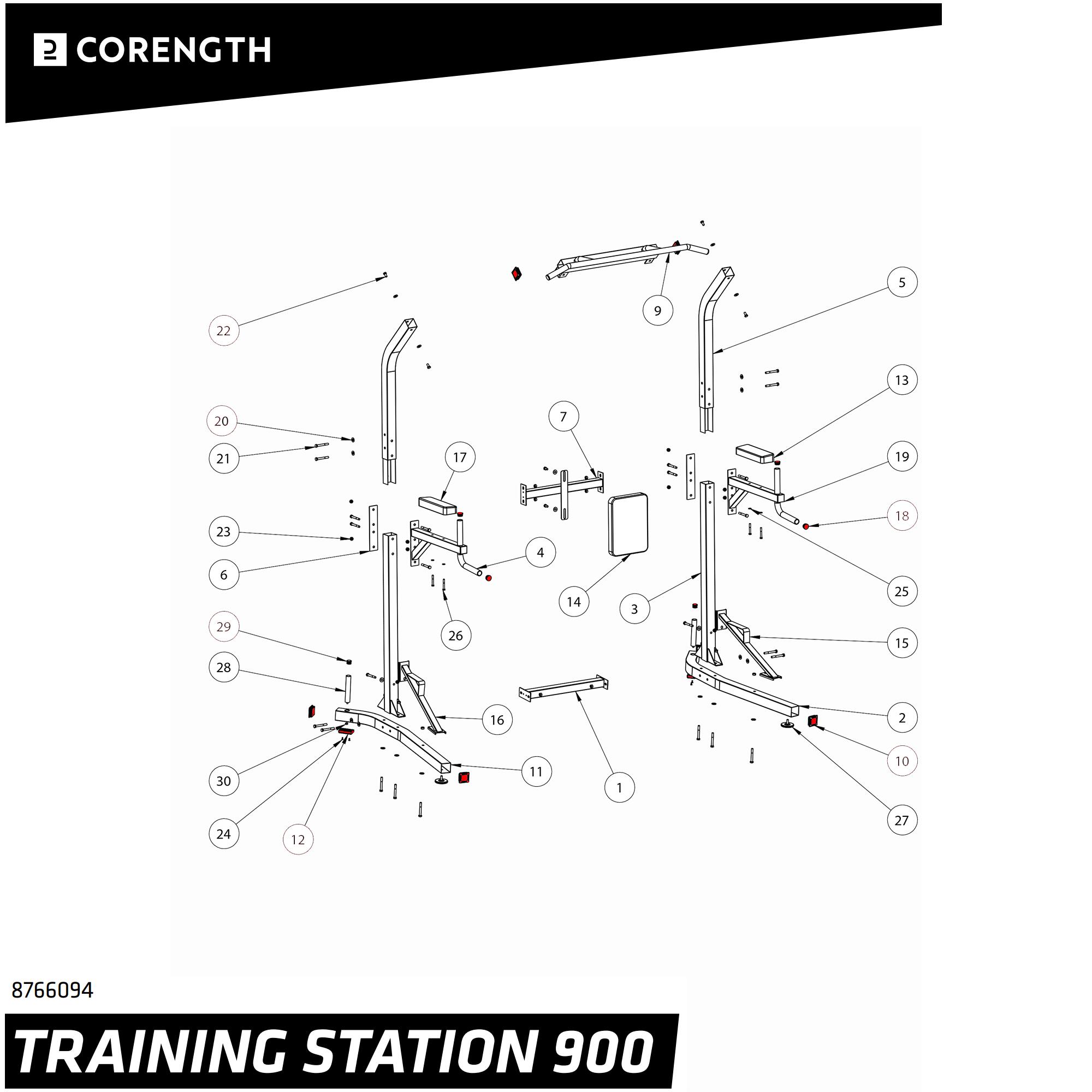 Zátky k posilovacímu stroji Training Station 900 plastové 3/3