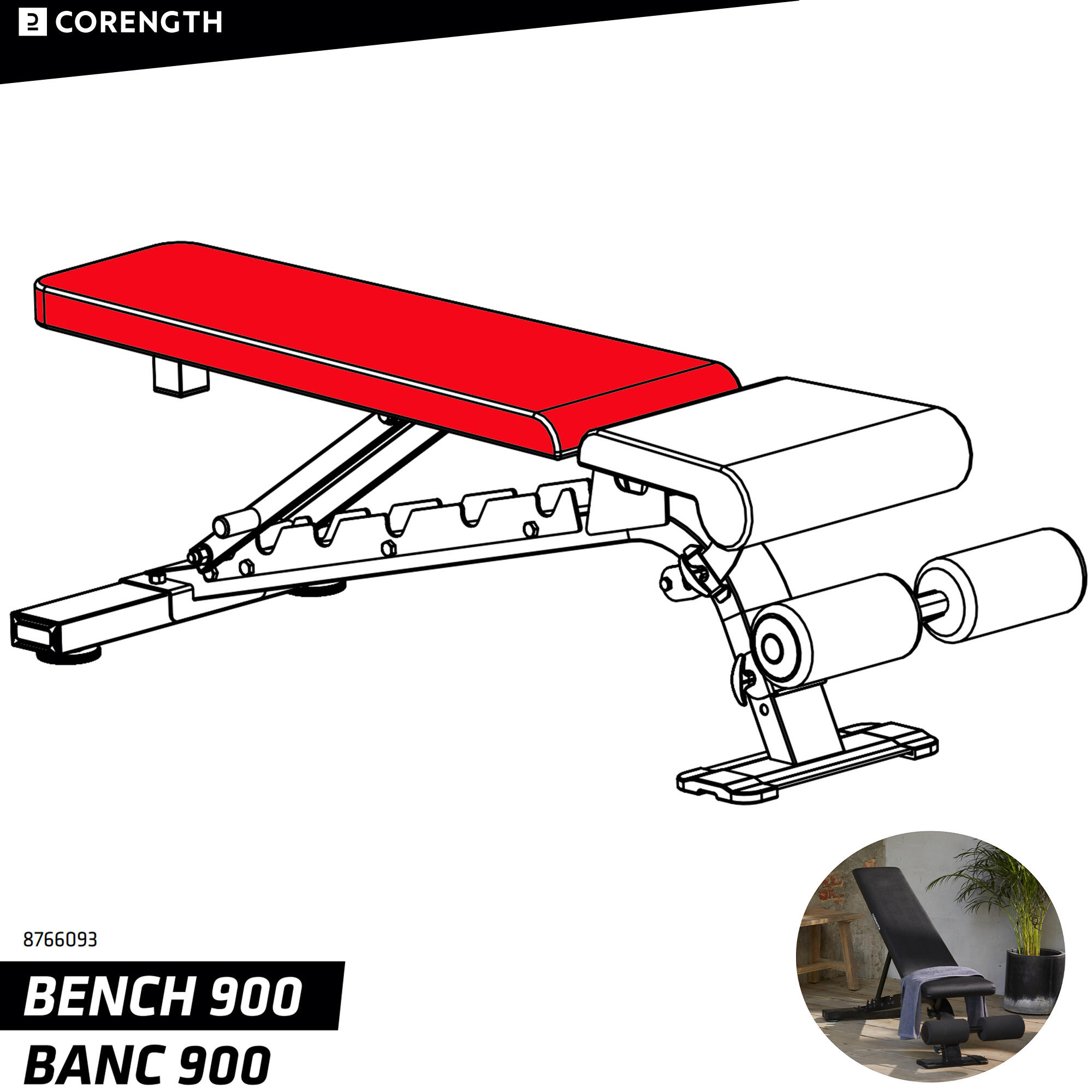 M＆M × WHIZ LIMITED 900 BENCH Weights Bench 900 2023 - Backrest - Decathlon