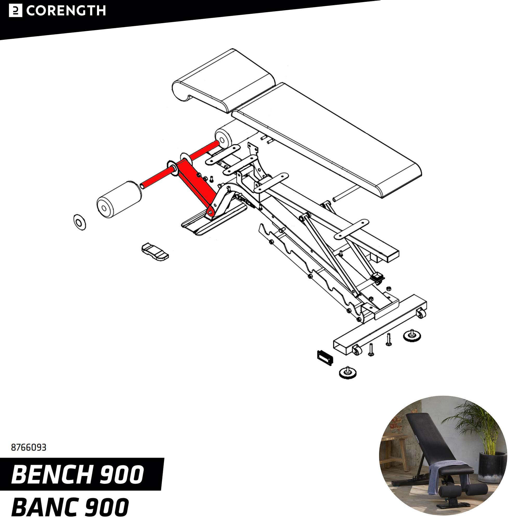 Panca Pesi Pieghevole 300 Kg - Panca Inclinata Regolabile Per Allenamento Casa E Palestra - Foto 12