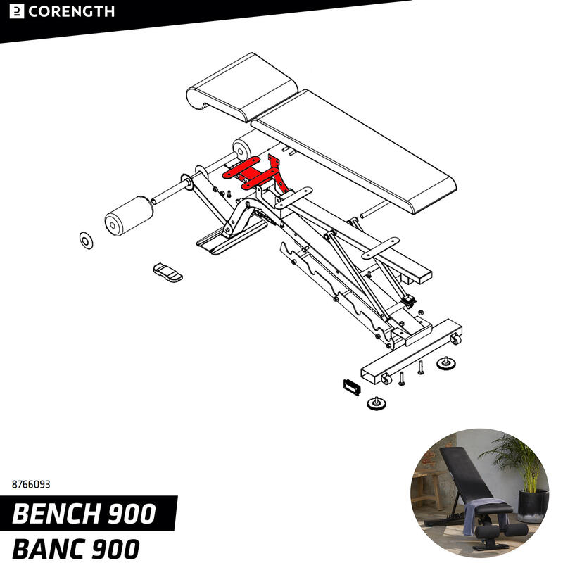 Supporto sellino panca body-building BA 900 2023