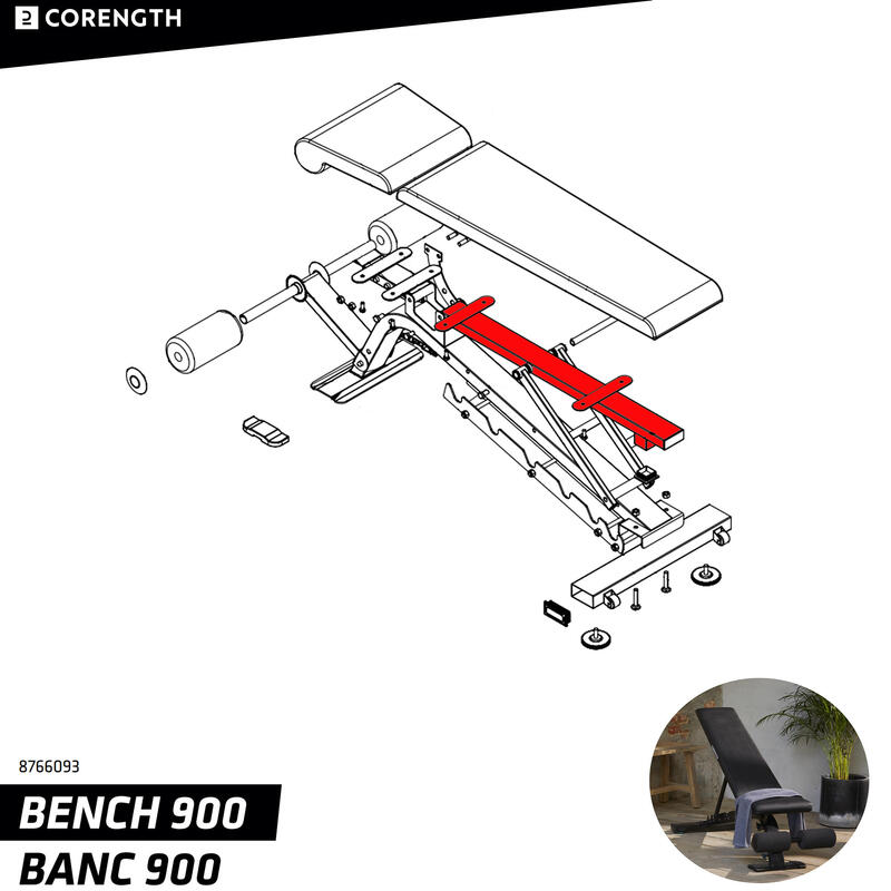 Konstrukce zádové opěrky k posilovací lavici 900 2023