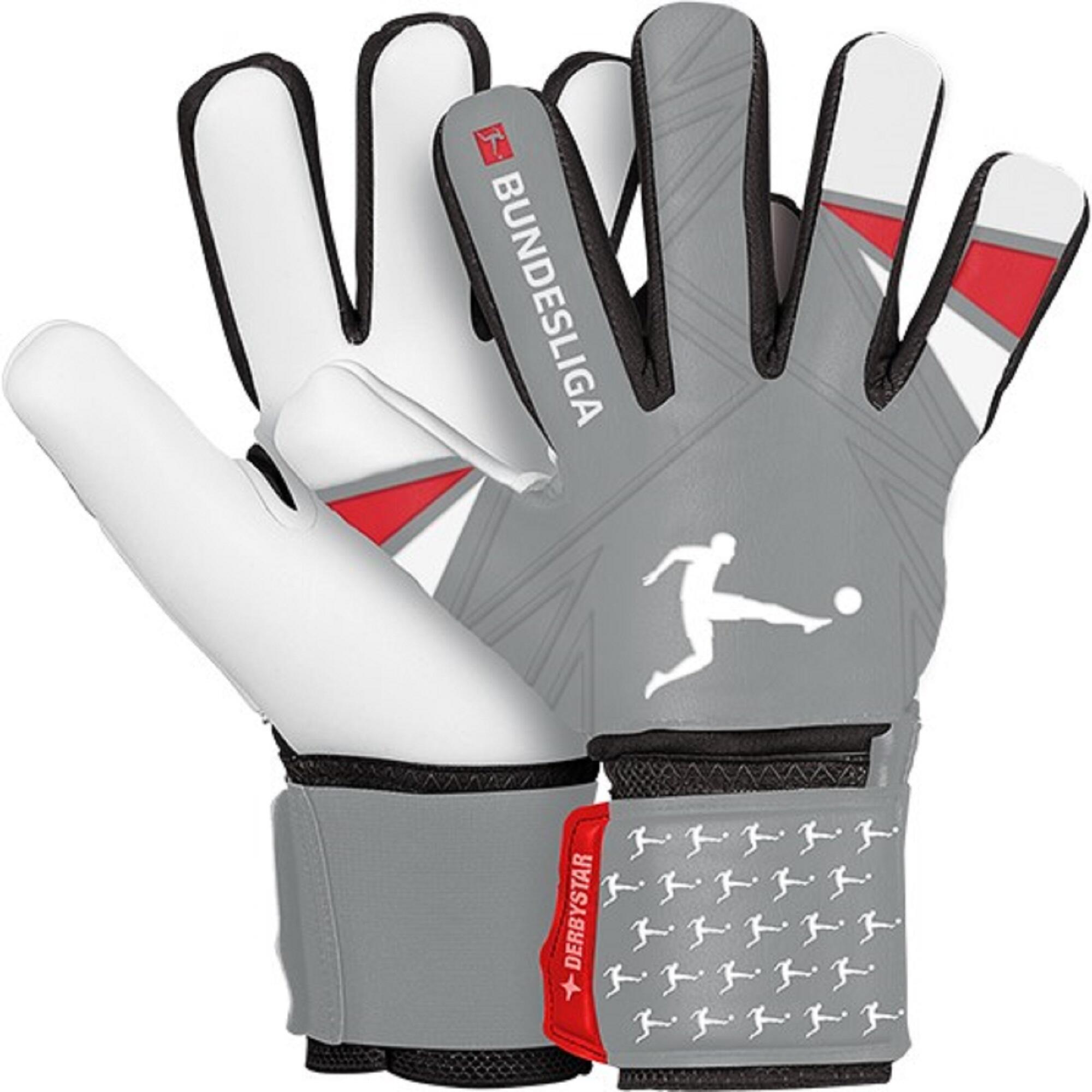 DERBYSTAR Damen/Herren Fußball Torwarthandschuhe - Goalie v22 Bundesliga grau/rot