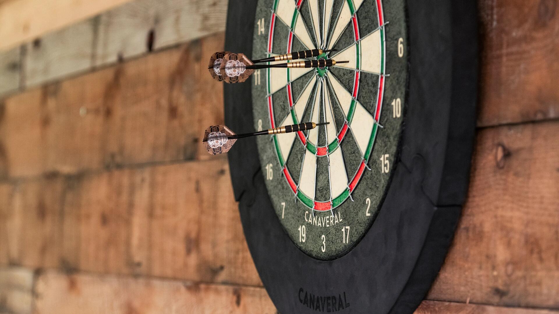 close-up of dartboard