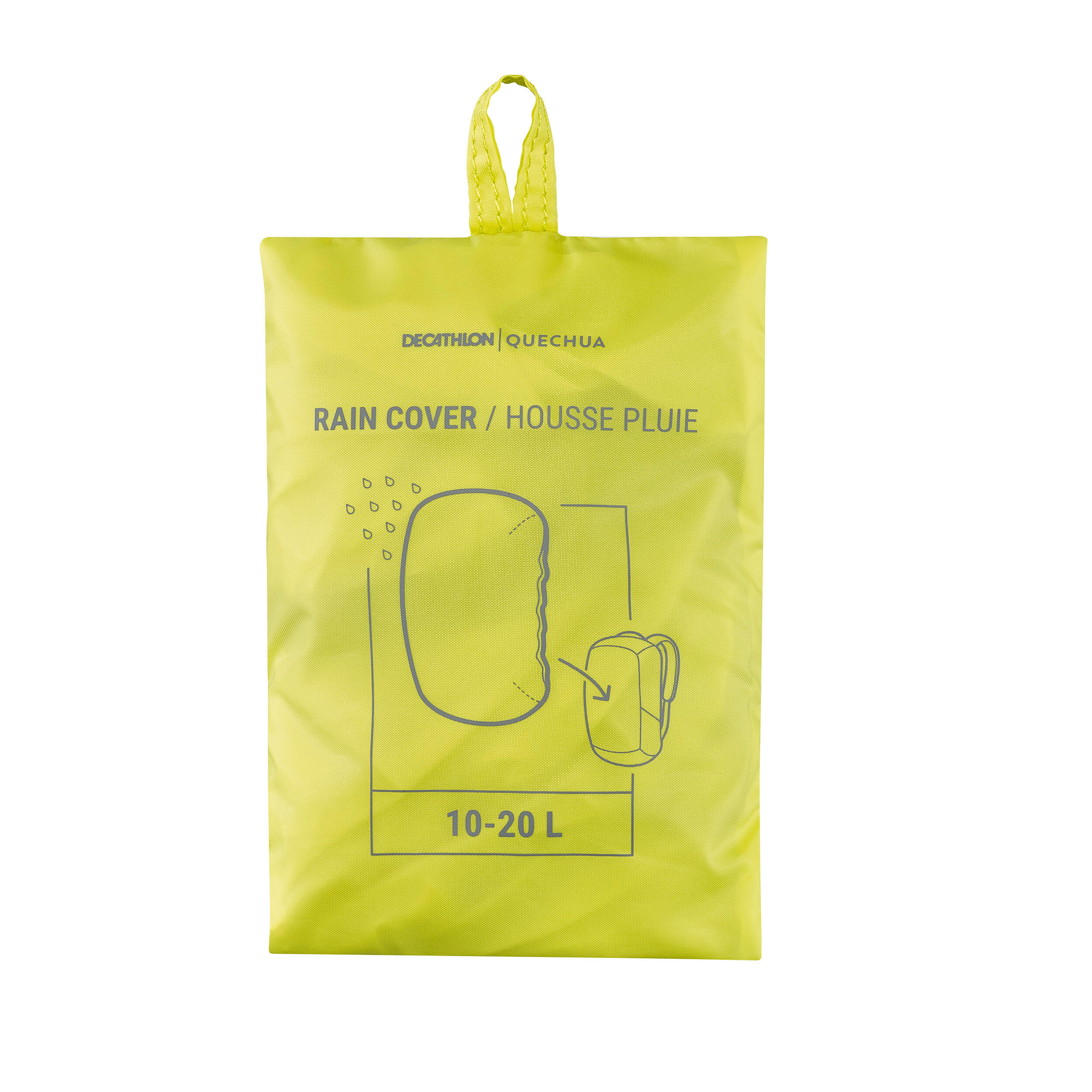 Housse de pluie pour sac à dos 10/20 L - jaune - QUECHUA