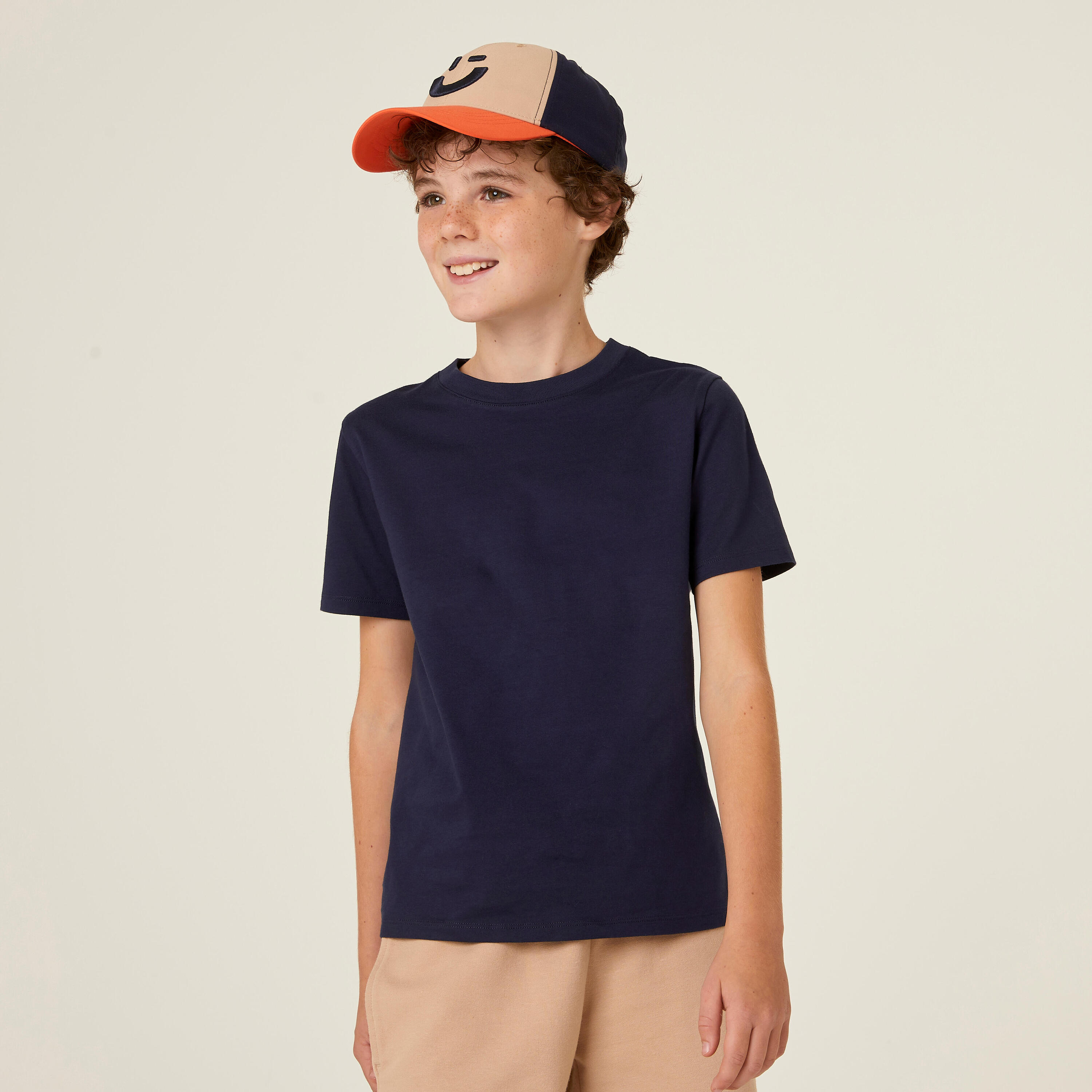 Kids' Cap W500 - Navy/Orange 2/6