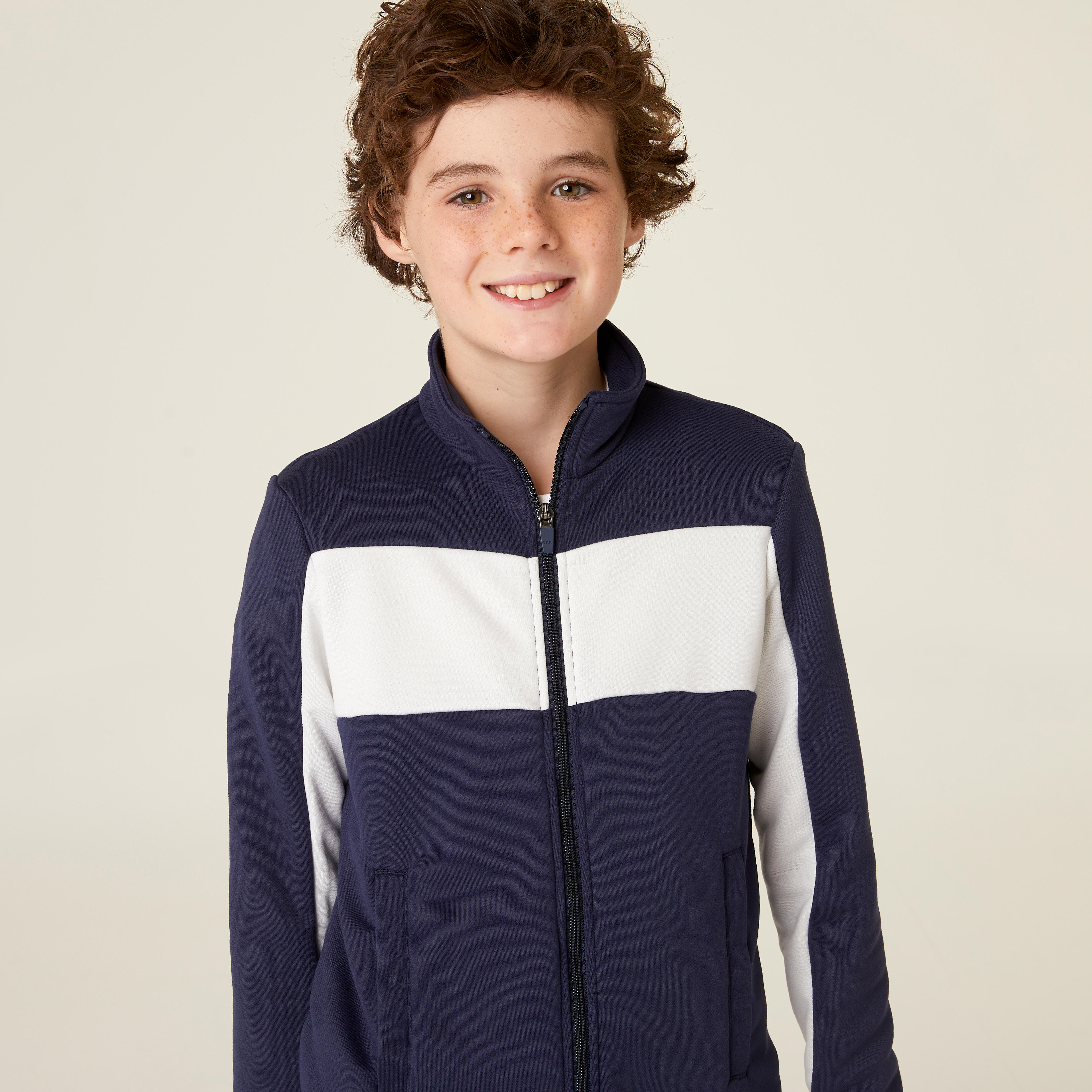 Kids’ Tracksuit - S 500 Navy/White - [EN] steel blue, Magnolia - Domyos ...