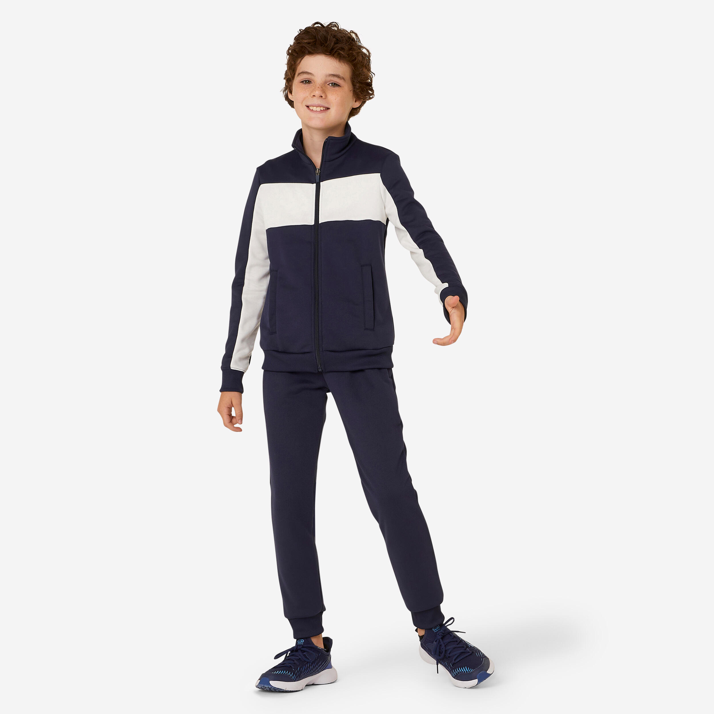 Kids' Unisex Breathable Tracksuit - Navy/White 1/7