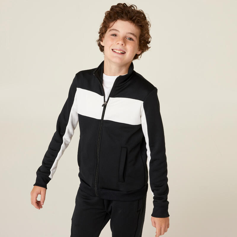 Chándal Niños Unisex Negro Blanco Transpirable