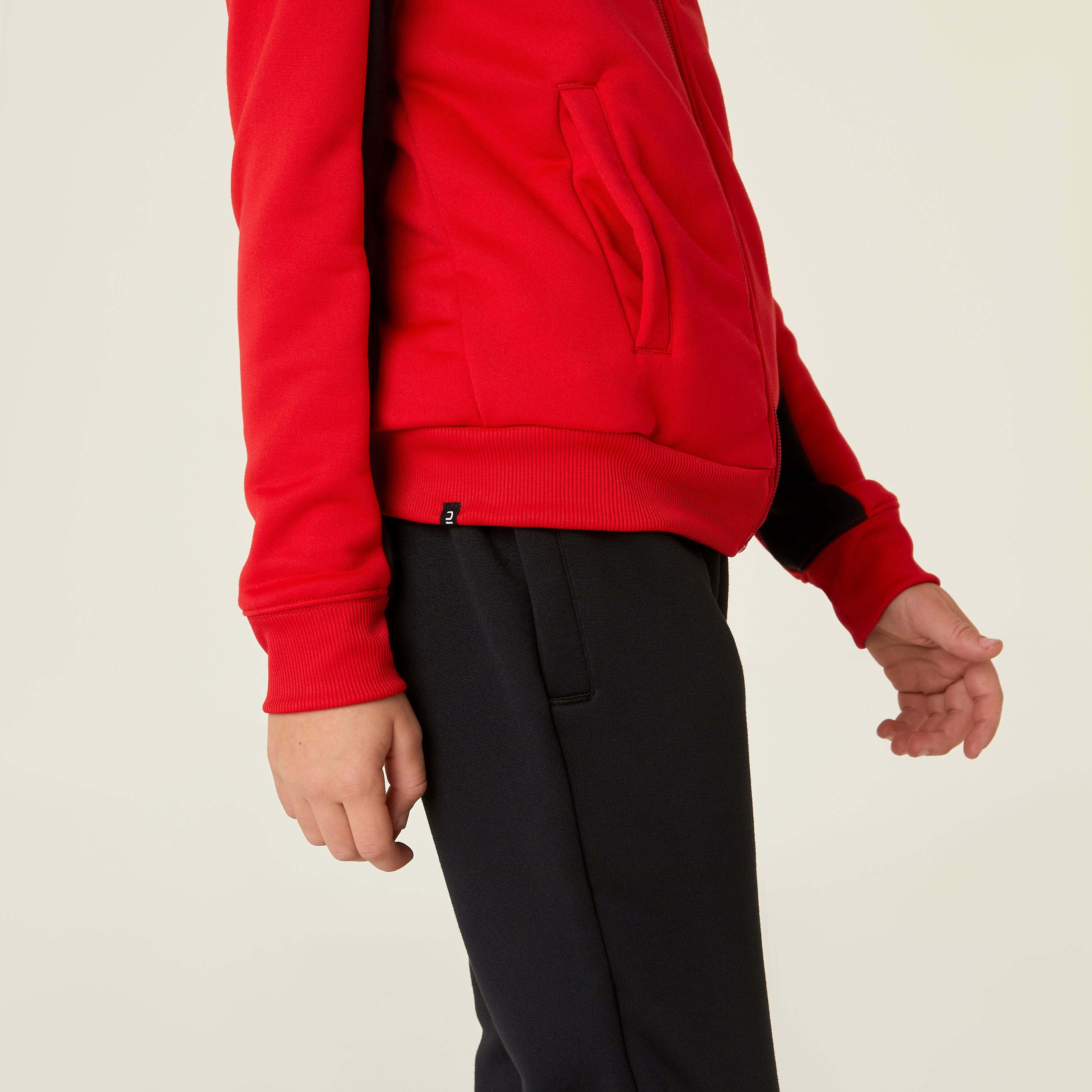 Kids' Tracksuit - S 500 Red/Black - Cherry red, Black - Domyos - Decathlon